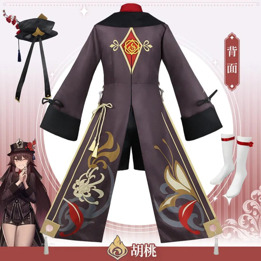 Genshin Impact Hutao Cosplay Femme Halloween Costume Anime Clothes For Women Disfraz Mujer Adulta For Adults Ropa Para Mujeres