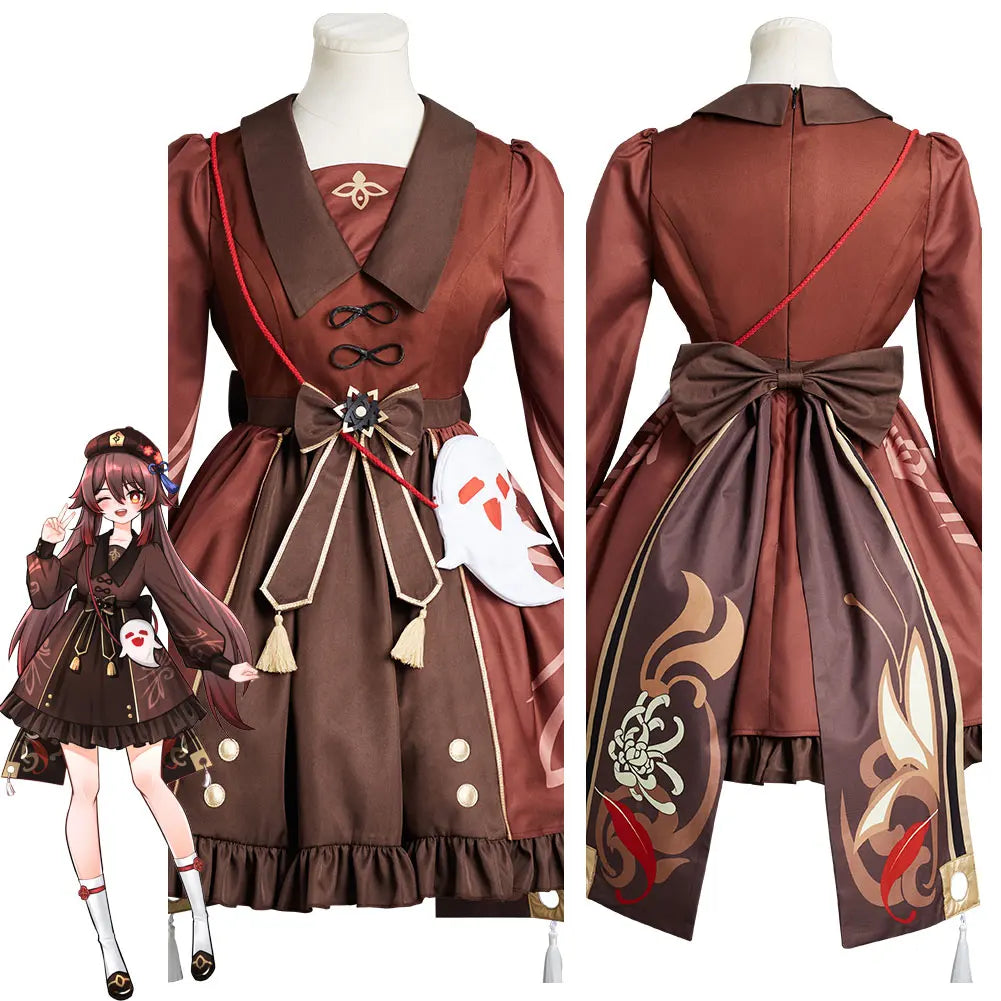 Genshin Impact Hutao Hu tao Cosplay Costume Lolita Dress Outfits Halloween Carnival Suit