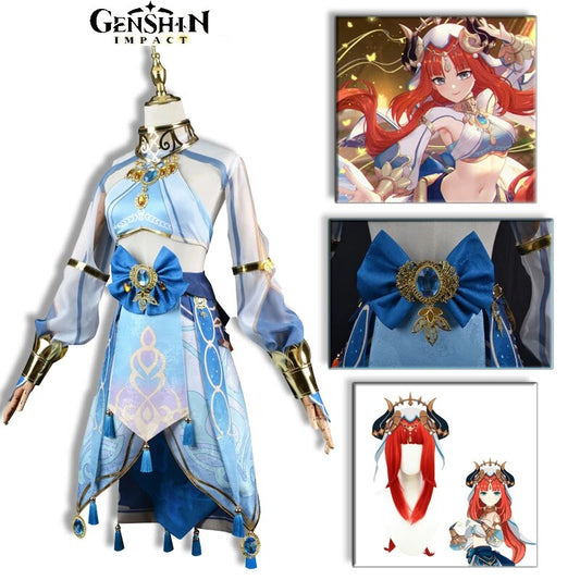 Genshin Impact Nilou Cosplay Anime Game Carnival Women Costume Halloween Party Outfit Uniform Dress Western Region Dancer