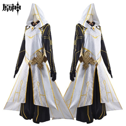 Genshin Impact Rex Lapis Morax Cosplay Costume Zhongli Cosplay Outfits Full Set Wig Gloves Earning Wig Cloak Halloween Game Suit