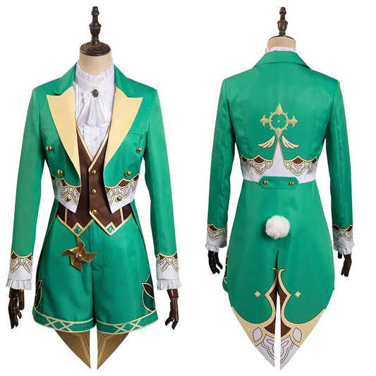 Genshin Impact Venti Alice Cos in Wonderland Mr Bunny Cosplay Costume Halloween Party Clothes For Ladies Role Play