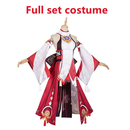 Genshin Impact Yae Miko Guuji Yae Cosplay Costume Genshin Deguisement Wig Dress Party Outfit Halloween Costumes for Women Girl