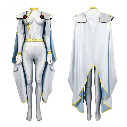 Gold Wolf Jumpsuit Anime X Police 97 Carnival Costume Storm Ororo Munroe Cosplay Woman Halloween Jumpsuit Mask High Quality