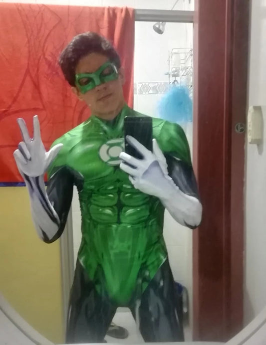 Green Lantern Cosplay Costumes Man Boys Male Muscle Shade Zentai Bodysuit Suit Adults Kids Superhero Halloween Jumpsuit