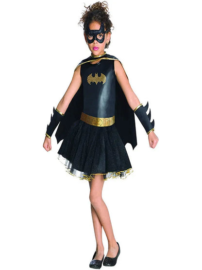 Little Black Girl Cosplay Clothing Bat Children Fantasy Fancy Dress For Kids Carnival Party Halloween Costume Year Gift