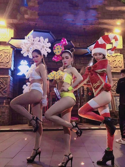 Hot Girl Candy Costume Stage Dance Show Women Christmas Halloween Party Nightclub Bar Sexy Jazz Dance Wear