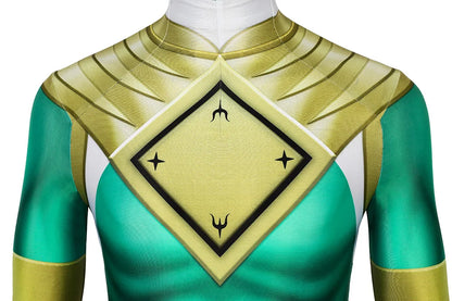 Adult Ranger Superheroes Tommy Green Ranger Jumpsuit Cosplay Costume Halloween Masquerade Bodysuit With Mask