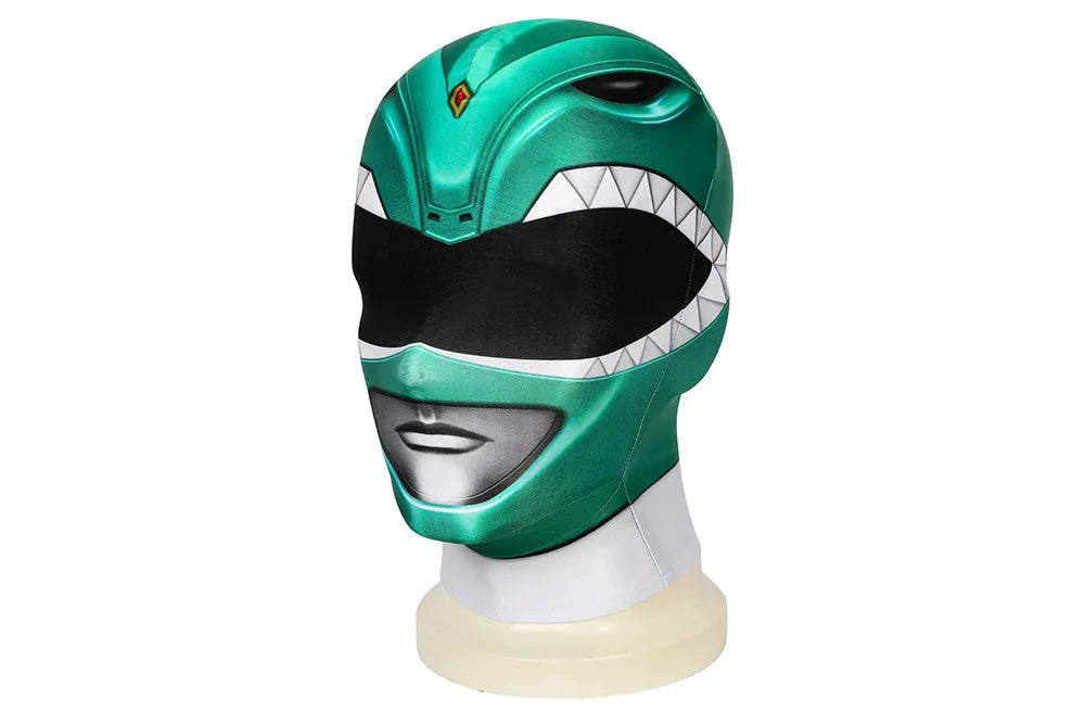 Adult Ranger Superheroes Tommy Green Ranger Jumpsuit Cosplay Costume Halloween Masquerade Bodysuit With Mask