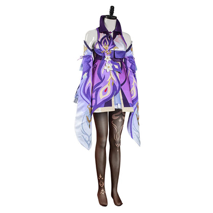 Game Genshin Impact Keqing Cosplay Women Costume Dress Outfits Purple Fantastic Skirts Adult Female Halloween Carnival Suit