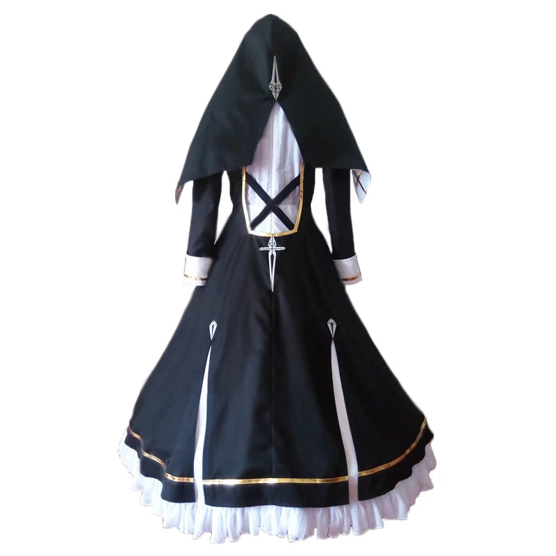 Anime! Honkai Impact 3 Theresa Apocalypse Uniform Dress Cosplay Costume Custom-made Size for Women Dress+veil