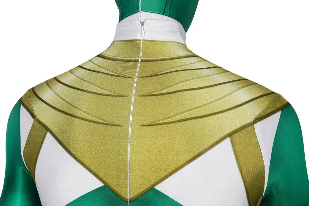 Adult Ranger Superheroes Tommy Green Ranger Jumpsuit Cosplay Costume Halloween Masquerade Bodysuit With Mask