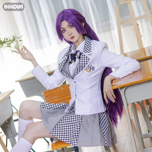 Blue Lock Anime Reo Mikage Cosplay Costume Wig School Uniform Embroidery Suit Skirt Shirt Vest Tie Rose Net Synthetic