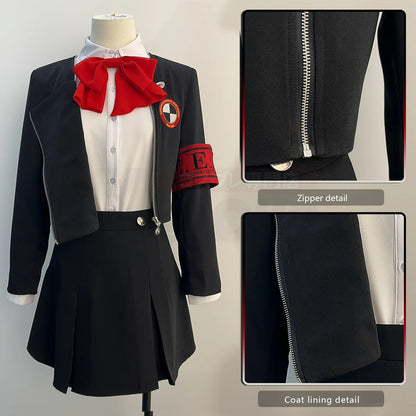 Game P3 Aegis Cosplay Costume Gekkoukan High School Uniform Embroidery Suit Skirt Shirt Daily Wearing Gift