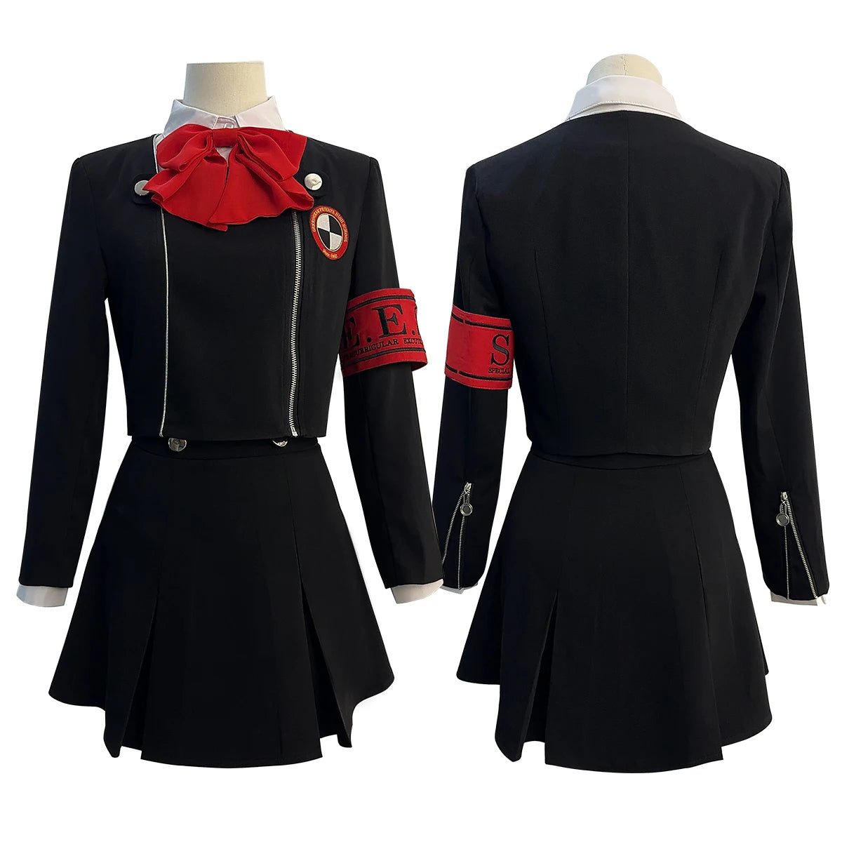 Game P3 Aegis Cosplay Costume Gekkoukan High School Uniform Embroidery Suit Skirt Shirt Daily Wearing Gift