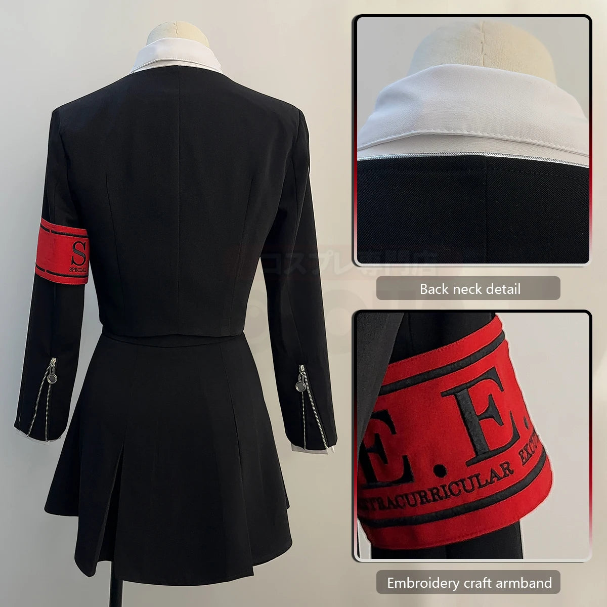 Game P3 Aegis Cosplay Costume Gekkoukan High School Uniform Embroidery Suit Skirt Shirt Daily Wearing Gift