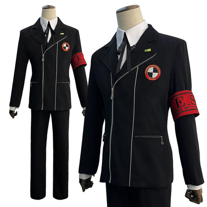 Game P3 Makoto Yuki Cosplay Costume Gekkoukan High School Uniform Embroidery Suit Pants Shirt Daily Wearing Gift