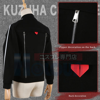 Vtuber Cosplay Costume Kuzuha Virtual YouTuber Black Bat Jacket Casual Wear Coat Christmas Halloween Gift