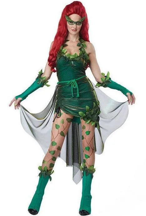 Poison Ivy Women Costume Lethal Beauty Cosplay Fancy Dress