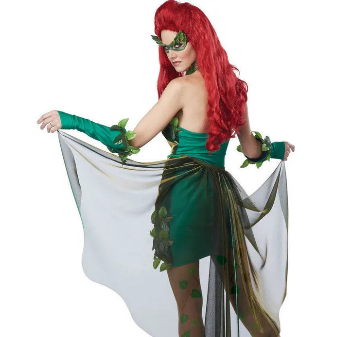 Poison Ivy Women Costume Lethal Beauty Cosplay Fancy Dress