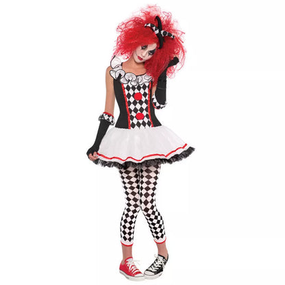 Women Harley Harleyquinn Clown Monster Costume Halloween Joker Quinn Jack Napier Cosplay Fancy Dress