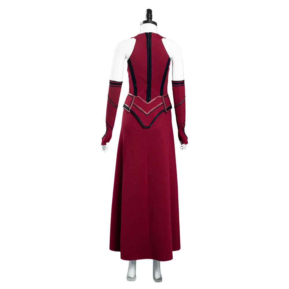 Wandavision Scarlet Witch Cosplay Costume Leather Vest Dress Outfits Halloween Carnival Suit