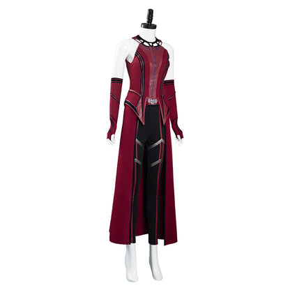 Wandavision Scarlet Witch Cosplay Costume Leather Vest Dress Outfits Halloween Carnival Suit