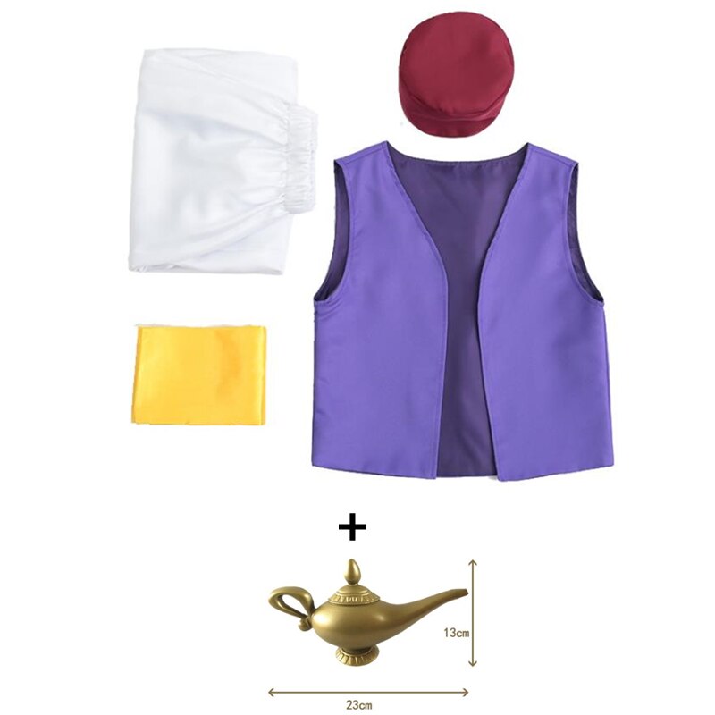 Halloween Adult Fantasy Mythical Prince Aladdin One Thousand and One Nights Anime Cosplay Full Costume, Party Men's COS