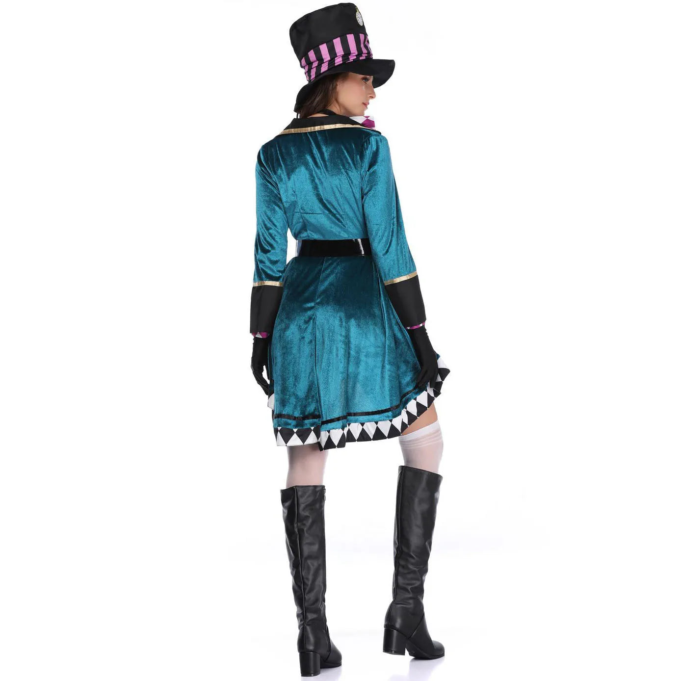 Halloween Alice In Wonderland Clock Mad Hatter Cosplay Costume Sexy Adult Fairy Tale Dress Women Magic Show Tuxedo Fancy Dress