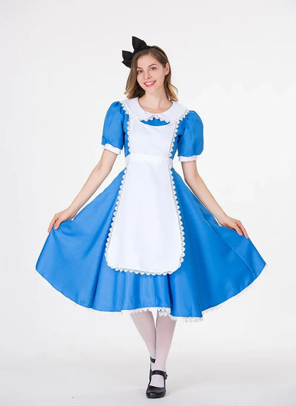 Halloween Anime Blue Party Princess Queen Cosplay Costume Women's Anime Sweet Lolita Sissy Maid Fancy Dress