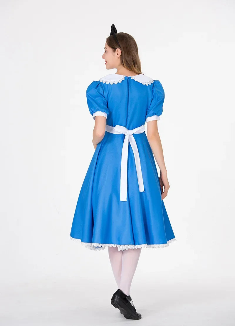 Halloween Anime Blue Party Princess Queen Cosplay Costume Women's Anime Sweet Lolita Sissy Maid Fancy Dress