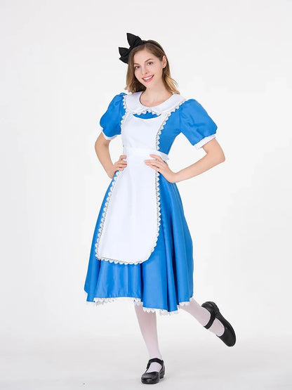 Halloween Anime Blue Party Princess Queen Cosplay Costume Women's Anime Sweet Lolita Sissy Maid Fancy Dress