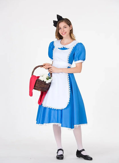 Halloween Anime Blue Party Princess Queen Cosplay Costume Women's Anime Sweet Lolita Sissy Maid Fancy Dress