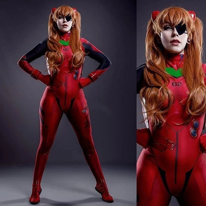 Halloween Asuka 3.0 Cosplay Costume Asuka Langley Soryu Plugsuit Superhero Zentai Suits Adults Kids Bodysuit