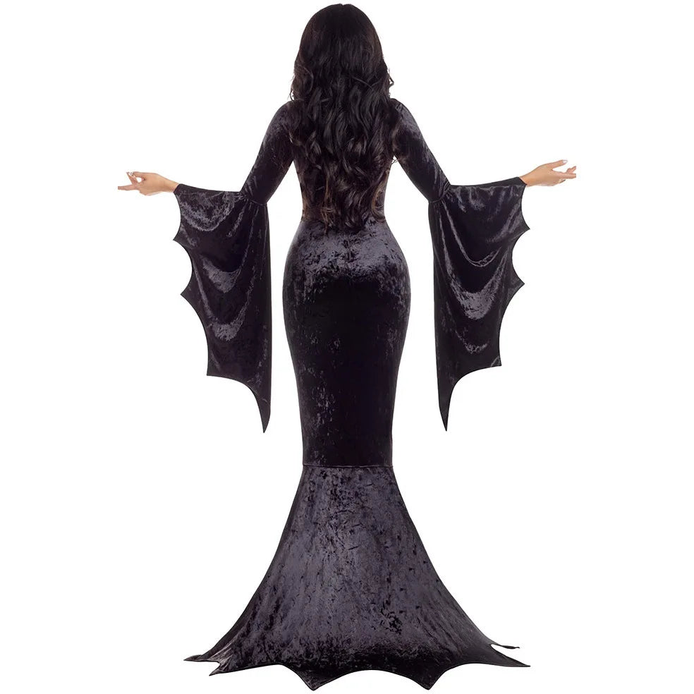 Halloween Bat Witch Ghost Bride Costume Goth Witch Vampire Masquerade Dress Show Costume Love Live Cosplay