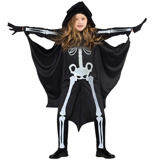 Halloween Black White Baby Cloak Costumes Boys Girls Cotton Festival Clothing Poncho Funny Cosplay Clothes Ghostes Costume Cape