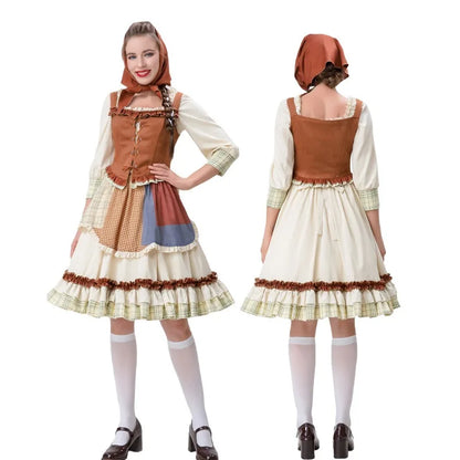 Halloween COS Costume Little Girl Selling Matches Pastoral Farm Style Maid Maid Adult Female Performance Costume