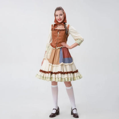 Halloween COS Costume Little Girl Selling Matches Pastoral Farm Style Maid Maid Adult Female Performance Costume