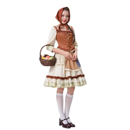 Halloween COS Costume Little Girl Selling Matches Pastoral Farm Style Maid Maid Adult Female Performance Costume