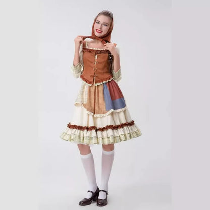 Halloween COS Costume Little Girl Selling Matches Pastoral Farm Style Maid Maid Adult Female Performance Costume