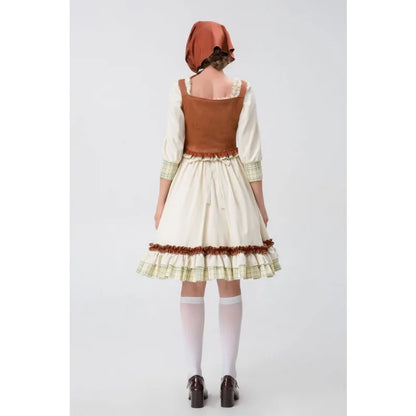 Halloween COS Costume Little Girl Selling Matches Pastoral Farm Style Maid Maid Adult Female Performance Costume