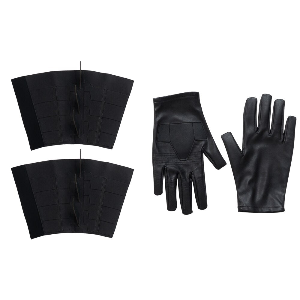 Halloween Carnival Bruce Wayne Cosplay Michael Keaton Bat Version Costume Accessories  Handwear Black Gloves Wristers