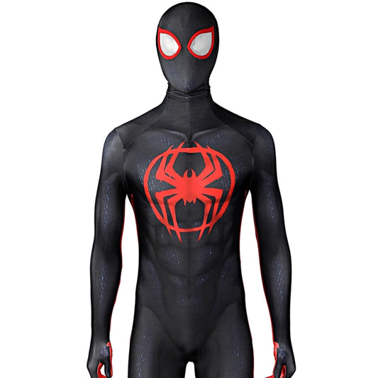 Halloween Carnival Across The Spider Verse Miles Morales Cosplay Jumpsuit Superhero Costume Mask Printing Jumpsuit