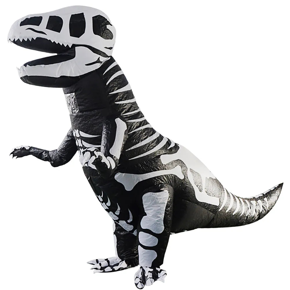 Halloween Carnival Adult Kids Anime Cosplay Masquerade Festival Party Skeleton Tyrannosaurus Rex Dinosaur Inflatable Costume