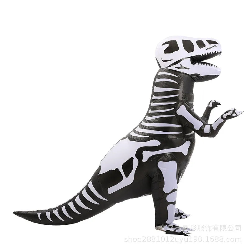 Halloween Carnival Adult Kids Anime Cosplay Masquerade Festival Party Skeleton Tyrannosaurus Rex Dinosaur Inflatable Costume