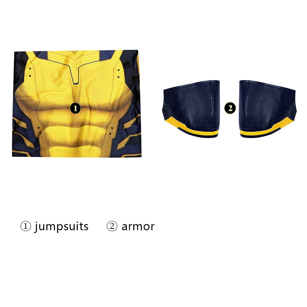 Halloween Carnival DP3 James Logan Cosplay 3D Printing Zentai Superhero Wolve Jumpsuit Yellow Costume