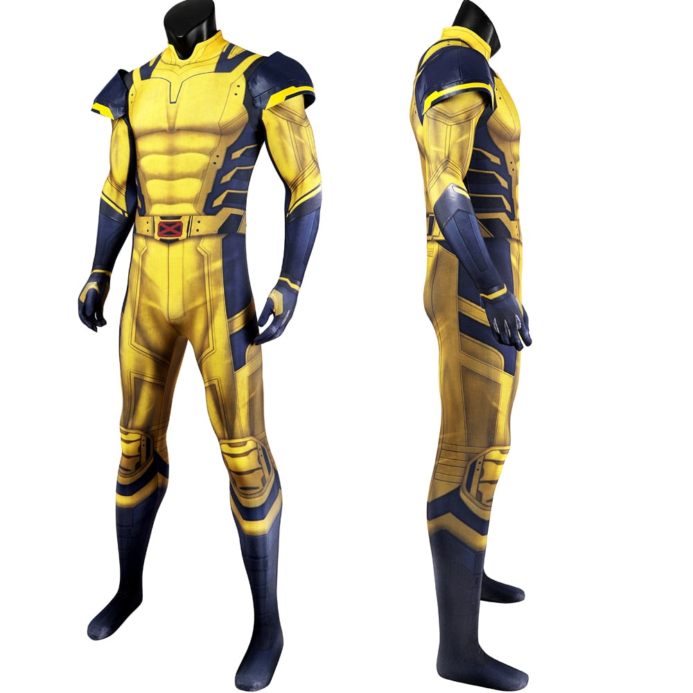 Halloween Carnival DP3 James Logan Cosplay 3D Printing Zentai Superhero Wolve Jumpsuit Yellow Costume