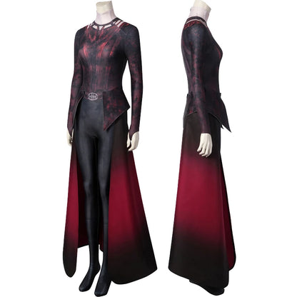 Halloween Carnival in The Multiverse of Madness Superhero Outfit Wanda Cosplay Printing Jumpsuit Scarlet Witch Costume