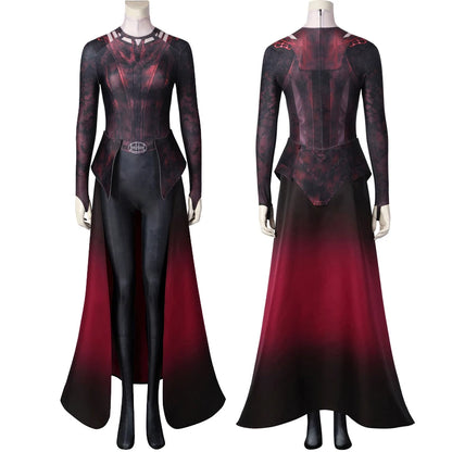 Halloween Carnival in The Multiverse of Madness Superhero Outfit Wanda Cosplay Printing Jumpsuit Scarlet Witch Costume