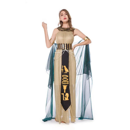 Halloween Carnival Pharaoh Cleopatra Couples Egypt Egyptian Queen Costume Myth Goddess Role Play Cosplay Fancy Party Adult Dress