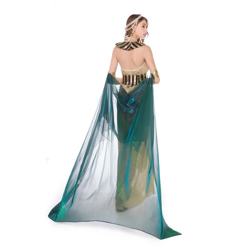 Halloween Carnival Pharaoh Cleopatra Couples Egypt Egyptian Queen Costume Myth Goddess Role Play Cosplay Fancy Party Adult Dress